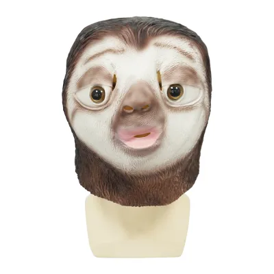 Zootopia Sloth ผู้ใหญ่หน้ากากแฟลชลาเท็กซ์เต็มหัวหน้ากากฮาโลวีนปาร์ตี้คอสเพลย์ Props