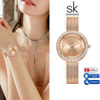 นาฬิกาข้อมือสตรีแฟชั่นคลาสสิกสายตาข่ายกันน้ำ Watch-K0169 SHENGKE