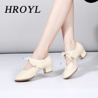 hot【DT】 HROYL Latin Shoes for Woman Ladies New Ballroom Tango Jazz Dancing Closed Toe Dropshipping