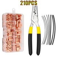 ❖▧∋ 210pcs GT Terminal Pliers Copper Connecting Pipe Wire Joint Small Copper Tube Terminal Cable Lug Bootlace Ferrule with Tube