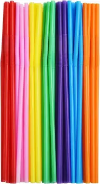 Flexible Plastic Drinking Straws, 10.2 Inches Extra Long Colorful