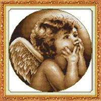 Joy Sunday Stamped Pre-Printed Cross Stitch Complete Set 14CT 11CT Lovely angel(3)  Needlework DIY Emboridery Handmade Cotton Threads Kit DMC Room Hom