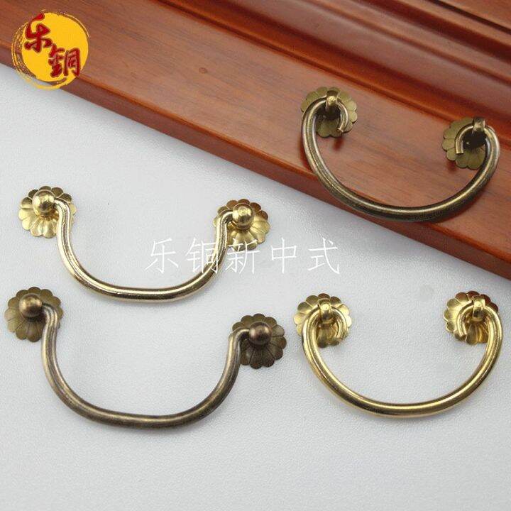 antique pure Chinese copper desk drawer handle classical furniture horn