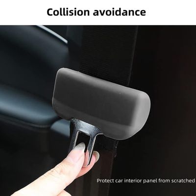 For Model 3/Y Seat Belt Buckle Protective Cover Silicone Collision Avoidance Belt Clip Protector 5PCS