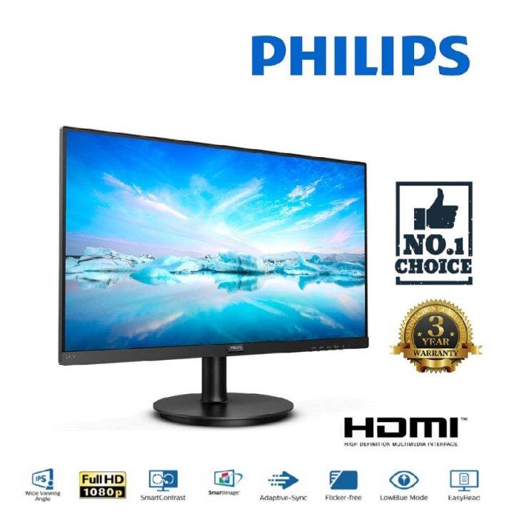 Monitor LED Philips 241V8 24 IPS 1080p 75Hz 4ms VGA HDMI Vesa TEMPUR ...