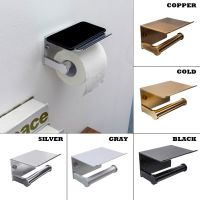 Bathroom Toilet Paper Holder Phone Rack Wall Mount WC Roll Paper Phone Holder With Towel Shelf Tissue Boxes Bathroom Accessories