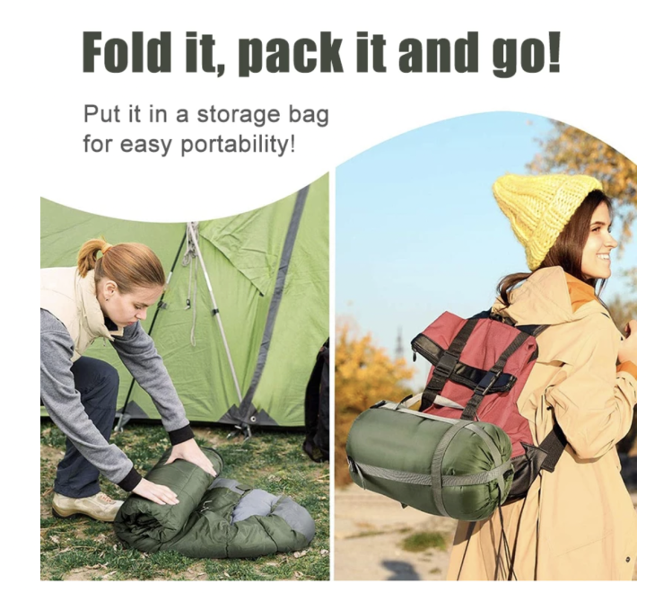 Sleeping Bag Camping Sleep Bags: Warm Sleeping Bags For Single Adults 3-4  Season Waterproof Lightweight Large Ultralight | Fruugo NO