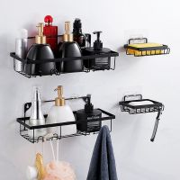 Shower Caddy Shelf Organizer with 2 Soap Dishes, Bathroom Basket Shelves, No Drilling Wall Mount Shower Storage Rack