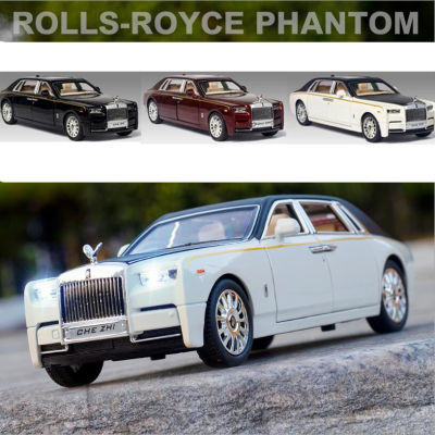 1:24 Rolls Royce Phantom รถรุ่นเสียงและแสงดึงกลับคอลเลกชัน Diecast ยานพาหนะรถของเล่นสำหรับเด็ก