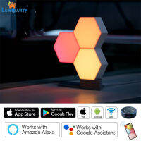 LumiParty 10ชิ้น LED ประกอบ DIY APP ควบคุมไฟกลางคืนโคมไฟติดผนังสำหรับตกแต่งบ้าน