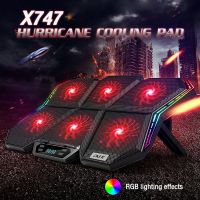 Oker พัดลมระบายความร้อน รุ่น X747 (HURRICANE) พร้อมไฟ RGB 7 โหมด.