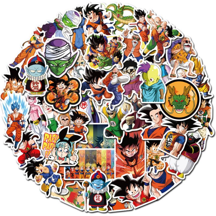 สติ๊กเกอร์ดราก้อนบอล-ดราก้อนบอล-สติ๊กเกอร์-dragonball-sticker-ของสะสม-ของเล่น-ของเล่นถูกๆ-ของเล่นเด็ก-4-7-cm-50-ชิ้น-a