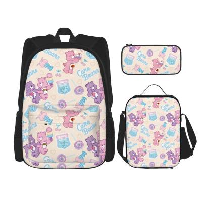 Care Bears Children Backpack Set With Schoolbag Lunch Bag Pencil Case Backpack