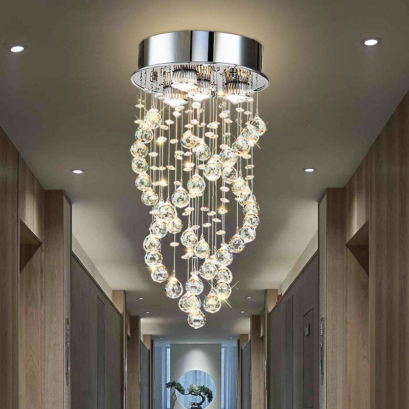 modern crystal ball chandelier raindrop light lighting fixture