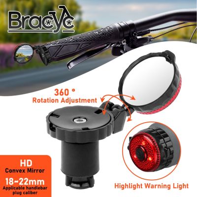 Rearview Mirror Adjustable Rotate Cycling Handlebar Led Warning Rear View Mirrors for MTB Road Accessories