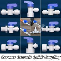 ✵ RO Water Straight Plastic Ball Valve 1/4 39; 39; 3/8 39; 39; Backwash Switch Quick Connector Water Filter for Reverse Osmosis Pipe Accessory