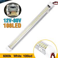 4Pcs แถบไฟภายใน108ลูกปัดโคมไฟความสว่างสูง12-80V LED รถแถบแสงสีขาวสำหรับ Van