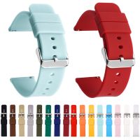 cfgbsdge 14mm 16mm 18mm 19mm 20mm 21mm 22mm 24mm Replace Silicone Watch Band Strap Universal Soft Rubber Sport Watchband Bracelet w Pins