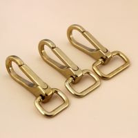 1 piece Solid brass snap hook swivel eye push gate trigger clasp for Leather Craft bag strap belt webbing pet dog leash clip Bag Accessories