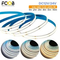 10m COB LED Strip 8/10mm 336 480 528 LED High Density Flexible FOB COB Strips RA90 Warm Nature Cool White Linear Dimmable 12 24V