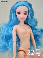 (Popular toys) หัวตุ๊กตาผมสีฟ้า12 Jointed Naked Body Dollhouse อุปกรณ์เสริมสำหรับ1/6 Make Up 3D ตาจริง BJD ตุ๊กตาเด็กของเล่น