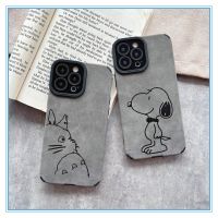 case for เคสไอโฟน 14 pro max 14 plus 11 ใช้สำหรับ สีเทา เคสไอโฟน14promax แนวโน้ม การ์ตูน leather หนัง snoopy สําหรับ for iPhone 14 13 12 11 pro max case นิ่ม