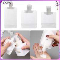 CHANG 10pcs อุปกรณ์อาบน้ำอาบน้ำ ถุงฝาพับโปร่งใส ถุงใส่ของเหลว ขวดรีฟิล ถุงบรรจุเครื่องสำอาง กระเป๋าแยกชิ้น กระสอบเดินทางแบบพกพา