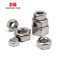 ☋❍ 1/2/5/10/50pcs Metric Thread M3 M4 M5 M6 M8 M10 M12 M14 M16 M18 M20 M22 M24 DIN934 316 A4 Stainless Steel Hex Hexagon Nut