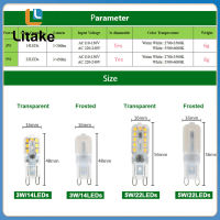 G9ซิลิโคนฮาโลเจนทรงข้าวโพดหลอดโคมไฟไฟ LED ปรับแสงได้คริสตัล3W 5W 7W 110V 220V