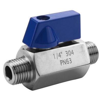 Stainless Steel Ball Valve - 1/4 Inch NPT Thread Male Small Mini Ball Valve (1/4inch Male&Male)