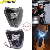 ◑□♤ Motocross Enduro Hi/Lo Beam E8 LED Headlight for KTM EXC XCF XCW TE TC FE 125 250 300 350 450 530 690 Six Days SMC R Dirt Bike