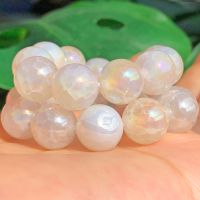 AAA Natural White Cracked Dragon Veins Fire Agates Metallic Coated Plated Beads Loose Stone Bead for DIY Jewelry Making Bracelet