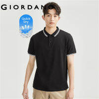 GIORDANO ผู้ชาย เทคโนโลยีขั้นสูง แห้งเร็วผ้าถักสีตัดกันปิเก้บางแขนสั้น Free Shipping 01013387