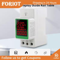 Foriot Foriot เครื่องตรวจสอบการใช้ไฟฟ้าเครื่องวัดพลังงานรางดินเฟสเดียว AC 160-270V 100A โวลต์มิเตอร์แอมมิเตอร์วัตต์ Kwh