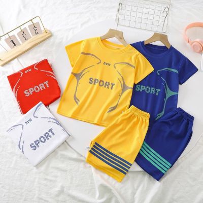 70-150CM Childrens Breathable Sports Suit Casual Short-Sleeved Lightweight Ball Basketball Baby Quick-Drying Korean Version Clothing Read