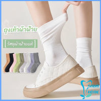 Easy ถุงเท้าผ้าฝ้าย ใส่เล่นกีฬา  ผ้ายืดหยุ่น สบาย ระบายอากาศ Women socks