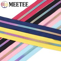 5Meters 5# Rainbow Nylon Zipper Tape with Zip Puller Slider Bag Clothes Jacket Decorative Zips Repair Kit DIY Sewing Accessories Door Hardware Locks F