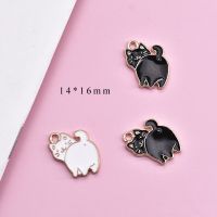 10pcs/Lot 14x16mm Cat Diy Design for Jewelry Making Earring Bracelet or Necklace Handmade Enamel Charms DIY accessories and others