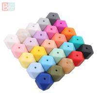 【YF】✟  10pc 17mm Hexagon Silicone Beads Teething Baby Teether Necklace Bead Pacifier Chain Food Grade Childrens Goods