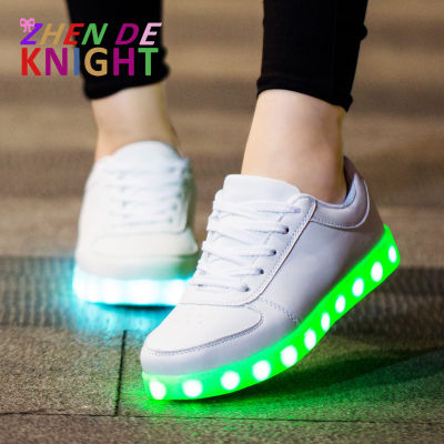 Size 30-42 USB Charger Glowing Sneakers Children Led Casual Shoes Boys Led Slippers Luminous Sneakers Girls Breathable Shoes