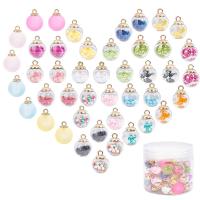 Transparent Glass Globe Pendants with Frosted Acrylic Pendants Mixed Color 48pcs/box