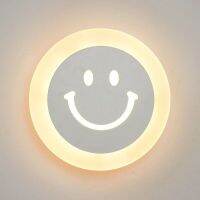 LED Ultra-thin Smiley Wall Light ความเรียบง่ายทันสมัยเรียบง่ายโคมไฟทางเดินสร้างสรรค์ที่เรียบง่ายห้องเด็กห้องนั่งเล่นระเบียง Foye