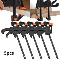 5pcs Woodworking Work Bar Mini F Clamp Clip Set Hard Quick Ratchet Release Clip DIY Carpentry Hand Tool Gadget Woodworking Clamp