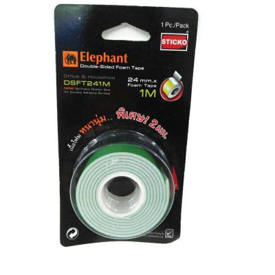 เทปโฟม เทปกาวสองหน้า โฟมเทป ตราช้าง 24มมx1เมตร(1ม้วน) Foamtape doublesidetape