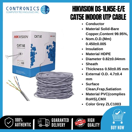 Hikvision DS1LN5EE/E CAT5E INDOOR UTP CABLE Lazada PH