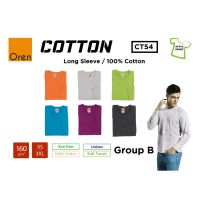 OREN SPORT Long Sleeve 100 Cotton Plain Round Neck T-Shirt (Uni) - CT54 (Group B)