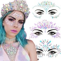 3D Sexy Face Tattoo Stickers Temporary Tattoos Glitter Fake Tattoo Rhinestones Masquerade for Women Party Face Jewels Tattoo Stickers