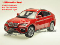 1:24 Scale Diecast For TheBMW X6 Metal Alloy Luxury SUV Car Collection Class Model Sound&amp;Light Toys Vehicle