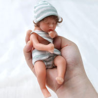 6 inches Reborn Baby Doll 15 cm Lifelike Newborn Baby Full Body Silicone Lovely Kid Toddler Bath Sleep Play Accompany Doll Gift