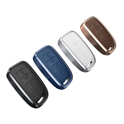 Aluminum Alloy Leather Car Key Case Cover For Changan CS35 PLUS CS85 COUPE CS95 Auto Remote Shell Protect Accessaries Keychain